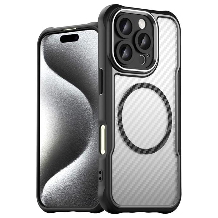 Bild 1, iPhone 16 Pro Skal MagSafe Kolfiber Textur Svart