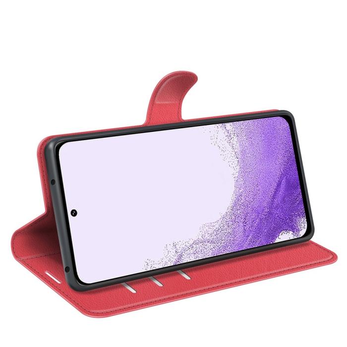 Bild 3, Samsung Galaxy S23 Fodral Litchi Läder Röd