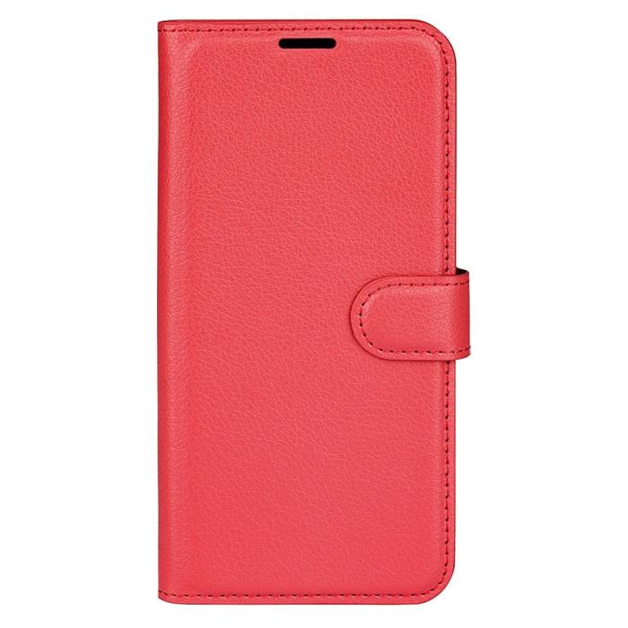 Bild 5, Samsung Galaxy S23 Fodral Litchi Läder Röd