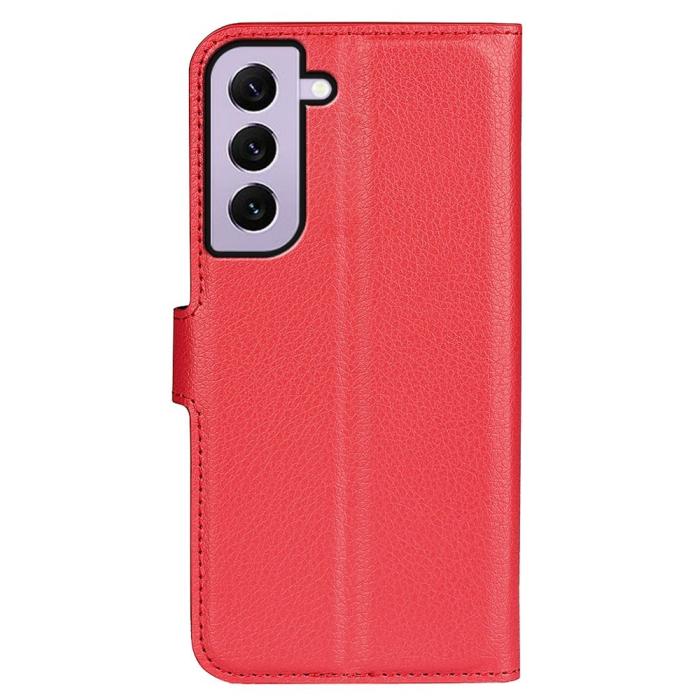 Bild 6, Samsung Galaxy S23 Fodral Litchi Läder Röd