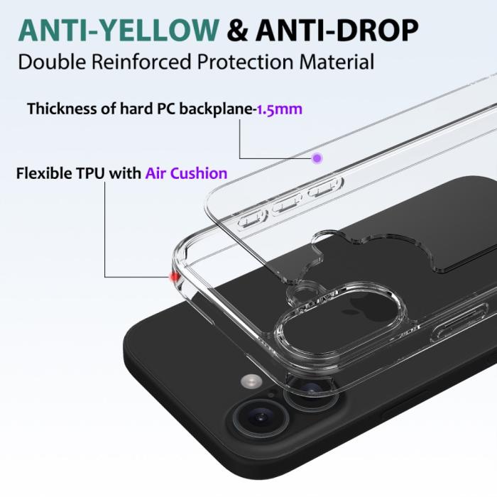 Bild 6, iPhone 16 Plus Skal Akryl/TPU Transparent