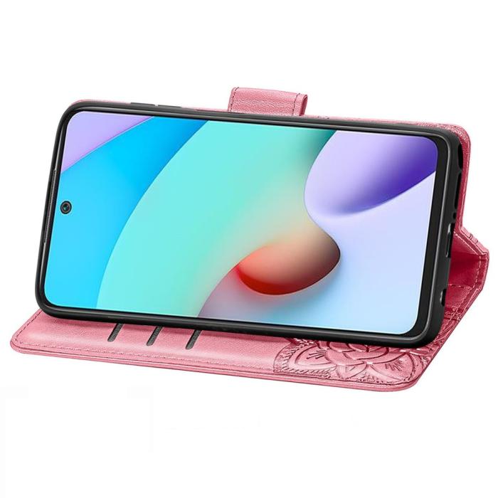 Bild 5, Xiaomi Redmi 10 Fodral Butterfly Läder Rosa