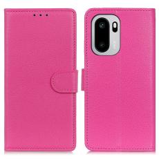 OnePlus 15R Fodral Litchi L&auml;der Rosa
