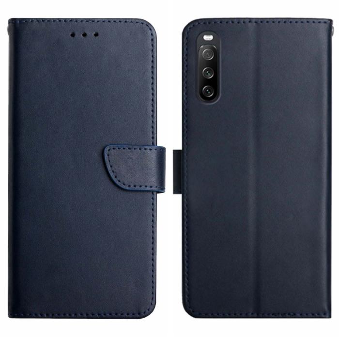 Bild 1, Sony Xperia 10 VI Fodral Äkta Läder Blå