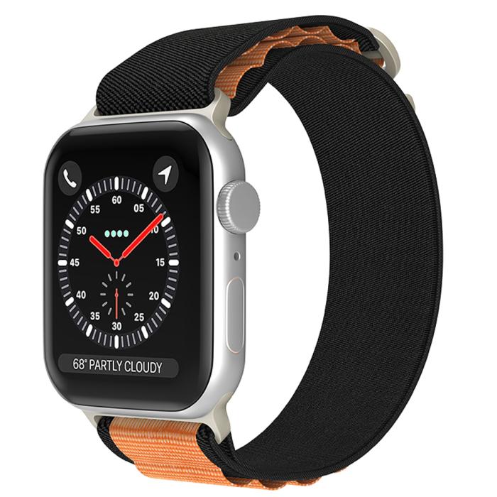 Bild 2, Apple Watch 38/40/41 mm Armband Alpine Pro Loop Svart/Orange