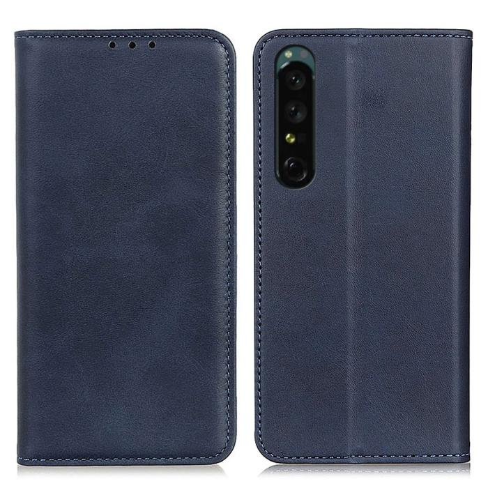 Bild 1, Sony Xperia 1 V Fodral Flip Split Läder Blå