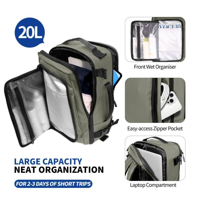 Bild 5, Tech-Protect Ryggsäck 20L 40x20x25 Defender Olive Green