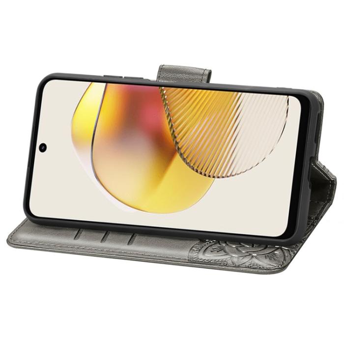 Bild 4, Motorola Moto G73 5G Fodral Butterfly Grå