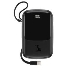 Baseus Q pow 10000 mAh 15W 3A Powerbank Inkl. USB-C Kabel - Svart