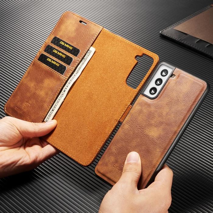 Bild 5, Samsung Galaxy S21 - DG.MING 2in1 Magnet Fodral - Brun