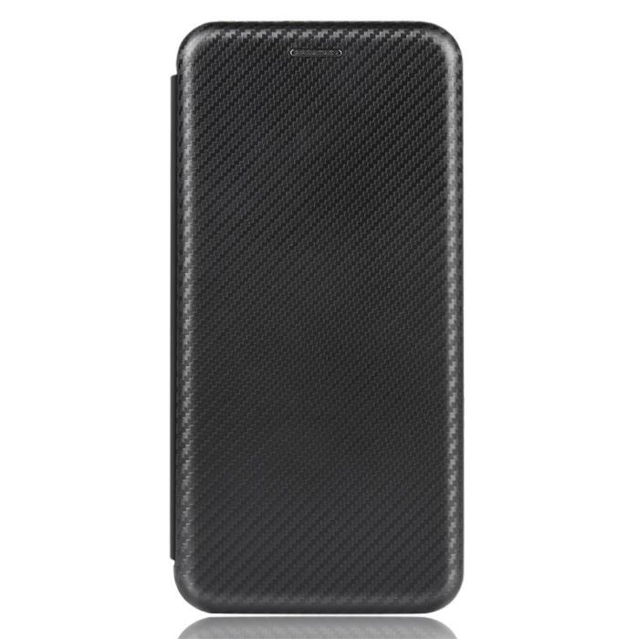 Bild 2, iPhone 13 Pro - Kolfiber Textur Flip Fodral - Svart
