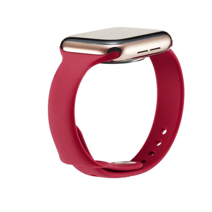 Bild 3, Silikon Armband Apple Watch 38/40/41 mm - Röd