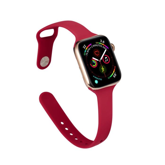Bild 5, Silikon Armband Apple Watch 38/40/41 mm - Röd