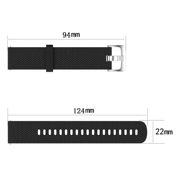 Bild 4, Diamond Silikon Armband För Smartwatch - Svart (22mm)