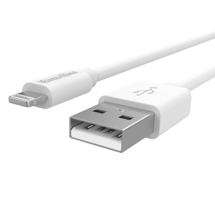 Bild 2, Smartline 3m Lightning MFi Laddningskabel Vit