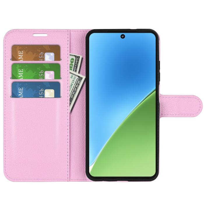 Bild 2, Xiaomi 15 Fodral Litchi Läder Ljus Rosa