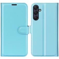 Samsung Galaxy A16 / A26 5G Fodral Litchi L&auml;der Textur Bl&aring;