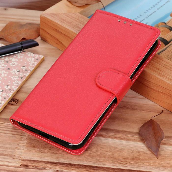Bild 6, Xiaomi Redmi 12C 4G Fodral Läder Litchi Textur Röd
