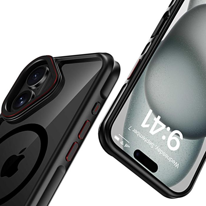 Bild 4, Tech-Protect iPhone 16 Skal MagSafe MagHybrid Svart/Röd