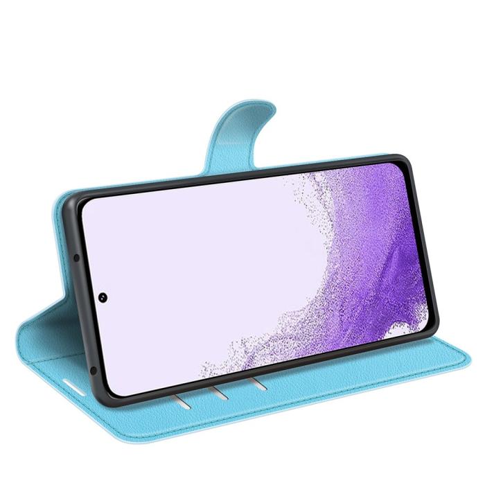 Bild 3, Samsung Galaxy S23 Fodral Litchi Läder Ljus Blå