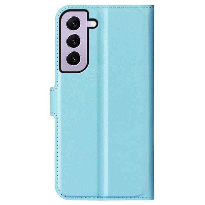 Bild 6, Samsung Galaxy S23 Fodral Litchi Läder Ljus Blå