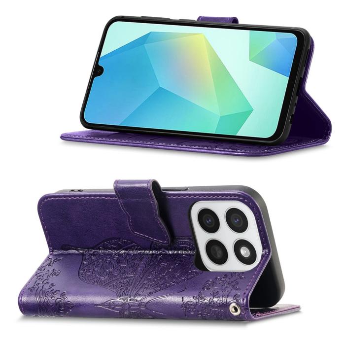 Bild 3, Honor 400 Smart Fodral Med Fjäril Tryck Mörk Lila