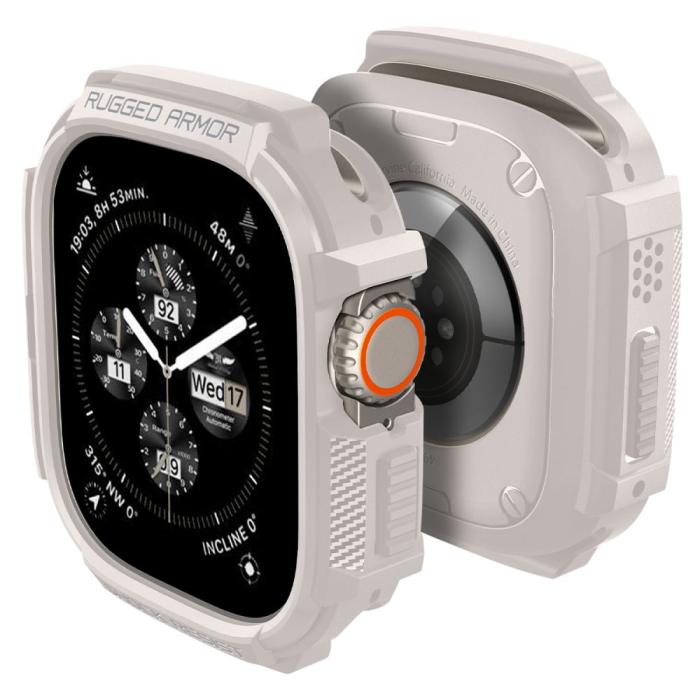 Bild 1, Spigen Apple Watch Ultra 49 mm Skal Rugged Armor Dune Beige