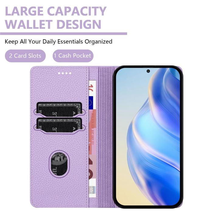 Bild 6, Google Pixel 10/10 Pro / 9/9 Pro Fodral RFID Litchi Läder Lila