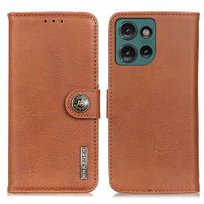 KHAZNEH Motorola Edge 50 Fodral L&auml;der Brun