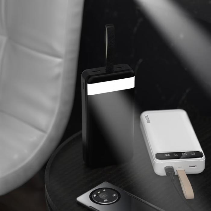 Bild 3, Dudao 30000 mAh Power Bank 3x USB med LED-display - Vit