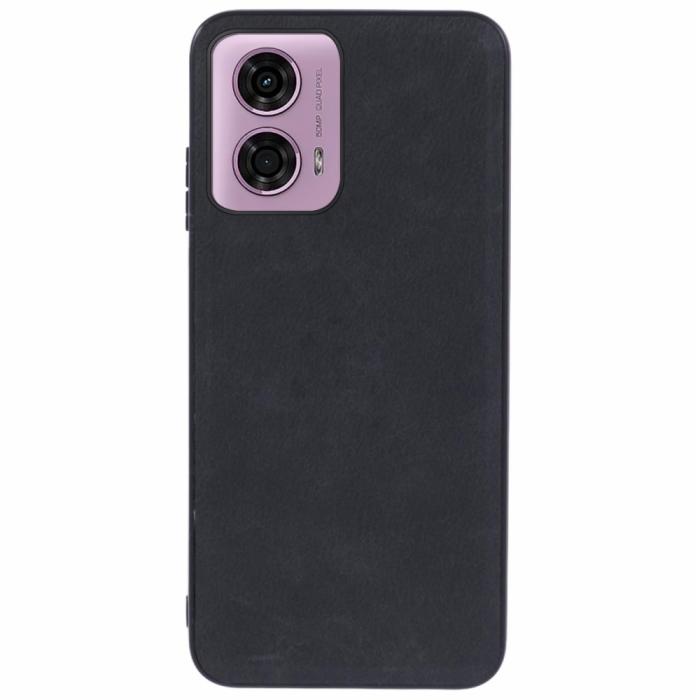 Bild 1, Motorola Moto G04 4G/G24 4G Retro Läder Skal Svart