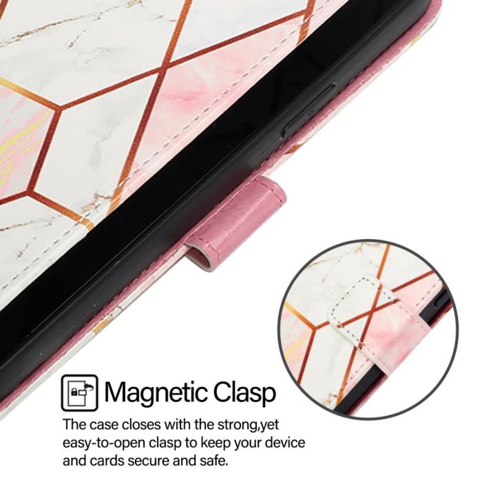 Bild 2, iPhone 16 Pro Max Fodral Marmor Vit/Rosa