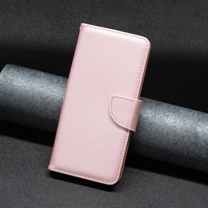 Bild 6, iPhone 15 Pro Max Fodral Litchi Shark Läder Roséguld
