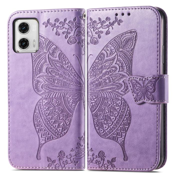 Bild 2, Motorola Moto G73 5G Fodral Butterfly Lila
