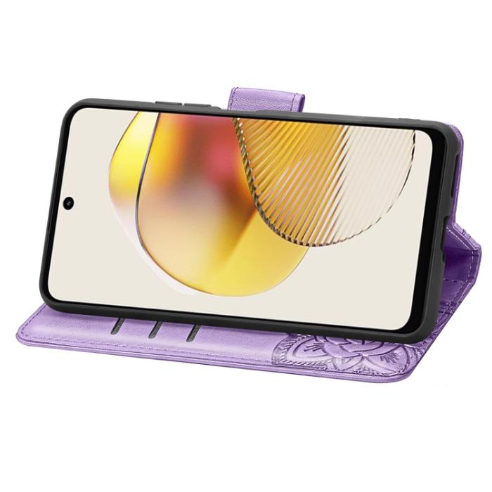 Bild 4, Motorola Moto G73 5G Fodral Butterfly Lila