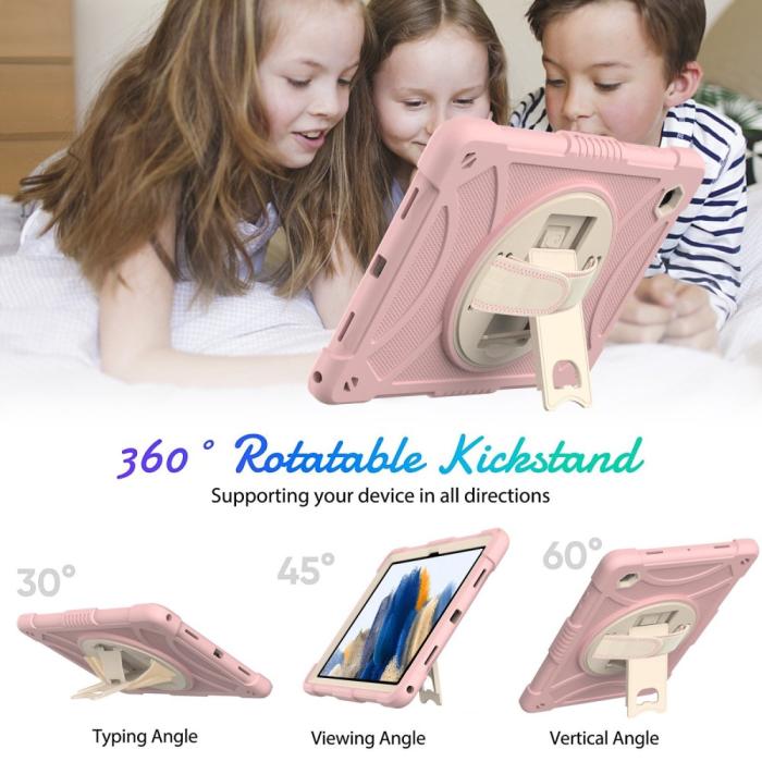Bild 3, Galaxy Tab A8 Skal Hybrid Shockproof Kickstand Rosa