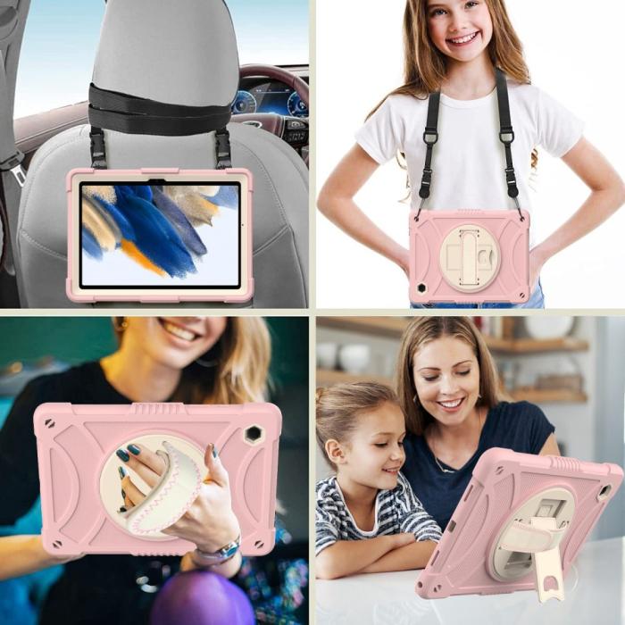 Bild 4, Galaxy Tab A8 Skal Hybrid Shockproof Kickstand Rosa