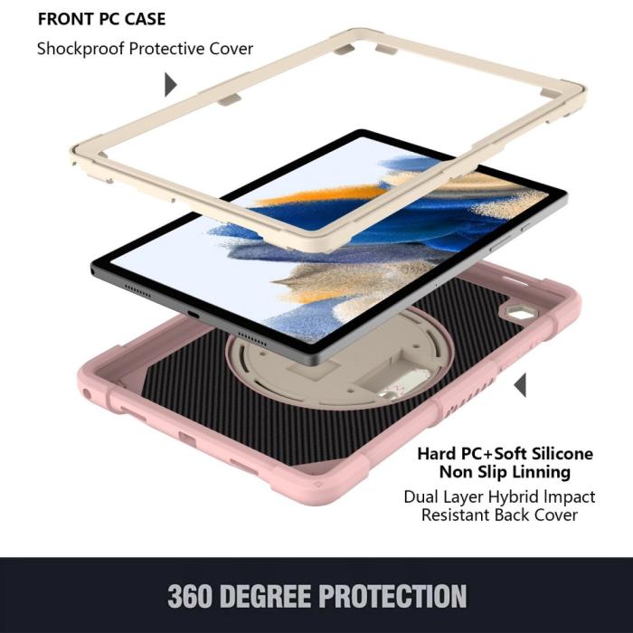 Bild 5, Galaxy Tab A8 Skal Hybrid Shockproof Kickstand Rosa