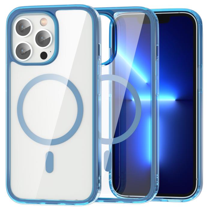 Bild 1, ColorPop iPhone 13 Pro Skal CH MagSafe Transparent/Mörk Blå
