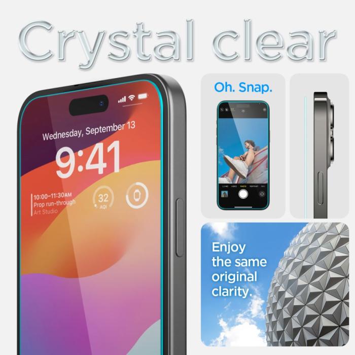 Bild 4, Spigen iPhone 16/15 2-PACK GLAS.tR 