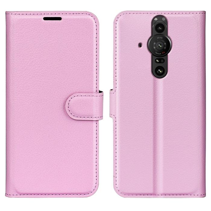 Bild 1, Sony Xperia Pro-I Fodral Litchi Textur Ljus Rosa