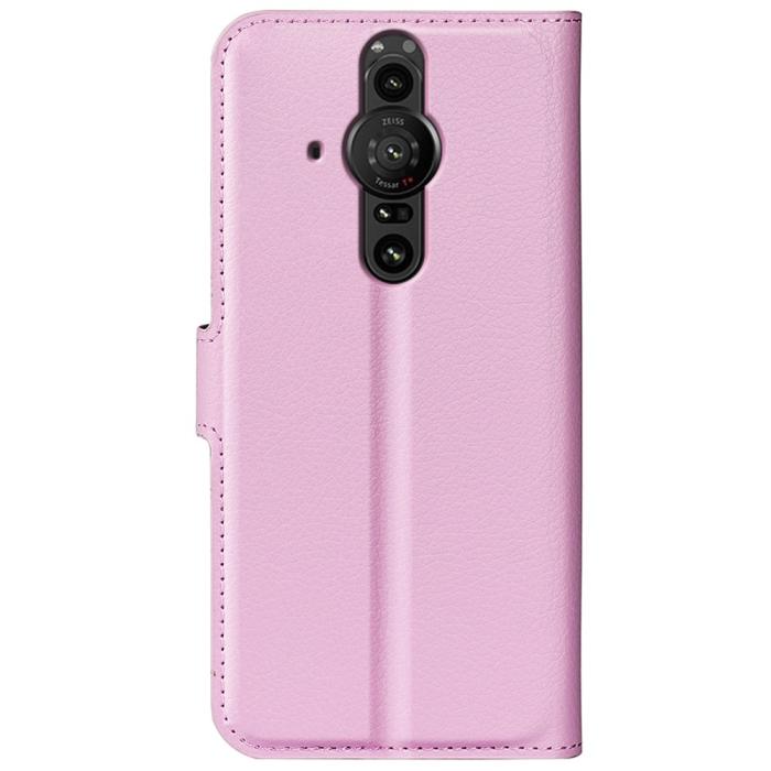 Bild 3, Sony Xperia Pro-I Fodral Litchi Textur Ljus Rosa