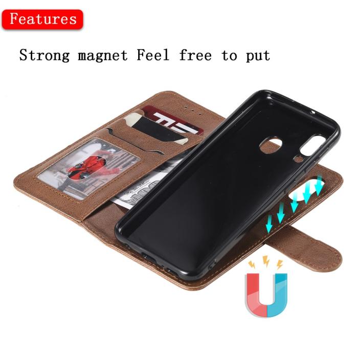 Bild 5, Samsung Galaxy A20e - 2in1 Magnet Skal / Plånboksfodral - Brun