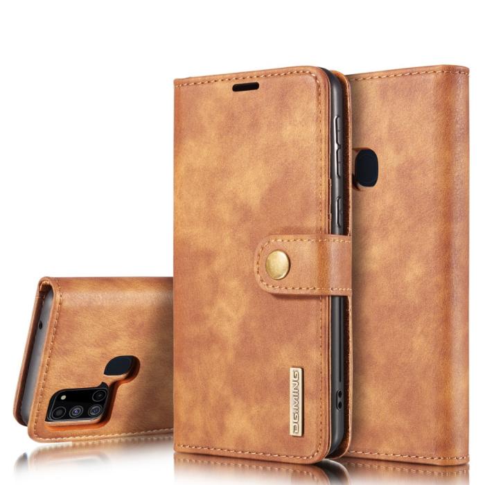 Bild 1, Samsung Galaxy A21s - DG.MING 2in1 Magnet Fodral - Brun