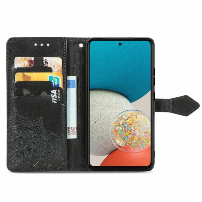 Bild 4, Samsung Galaxy A53 5G Fodral Mandala Läder Svart