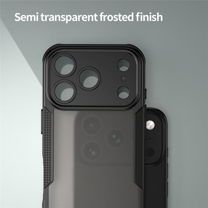 Bild 4, iPhone 18 Pro / 17 Pro Skal Hybrid Frostat Transparent Svart
