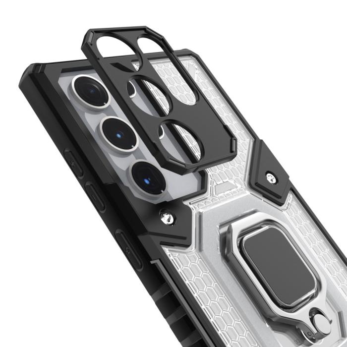 Bild 6, Samsung Galaxy S22 Ultra Skal Hybrid Armor Ring Grå