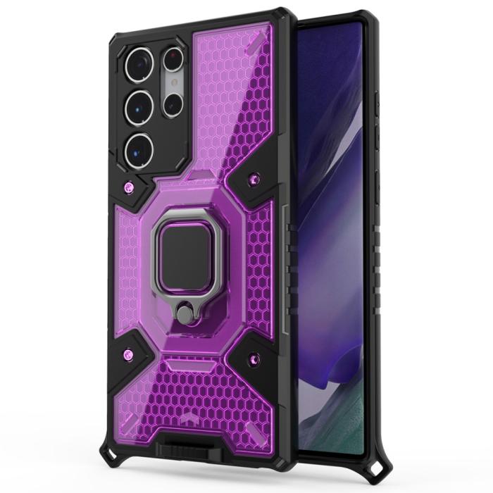 Bild 2, Samsung Galaxy S22 Ultra Skal Hybrid Armor Ring Lila