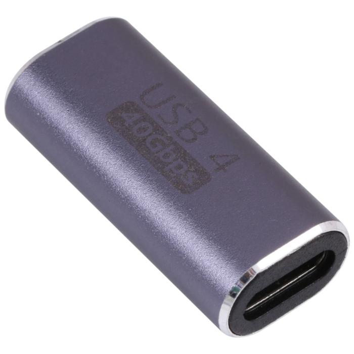 Bild 1, USB-C Hona - USB-C Hona Adapter USB 4.0 Aluminium Blå