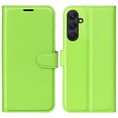 Samsung Galaxy A16 / A26 5G Fodral Litchi L&auml;der Textur Gr&ouml;n